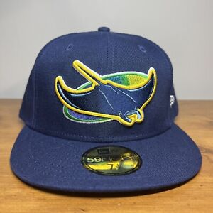 Tampa Bay Devil Rays New Era MLB Authentic Alt Blue 59Fifty Fitted Hat Cap 7 1/2