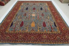 New Listing9 x 12 ft Blue Tree of Life Afghan Hand knotted Wool Oriental Area rug