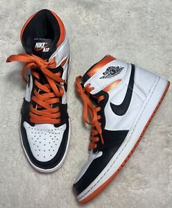 Mens Nike Air Jordan 1 Retro High Electro Orange/White/Black (No Box) Sz9
