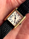 VTG Cartier 18K Electroplated Gold Tank Wrist Watch Runs 17 Jewels Model 9315