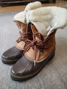 Sorel Alpine Women's Size 8 Tan Leather Brown Winter Lined Boots