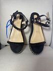 Christian Louboutin Cataclou Black and Gold Calf Suede 60 mm Espadrilles Wedge