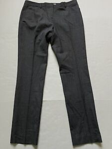 Theory Pants Womens 8 Charcoal Gray Straight Leg Taye Wool Blend