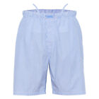 Ritzy Men's Sleep Short Pajama 100% Cotton Plaid Woven Comfortsoft- B&W Stripes