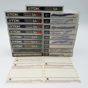Lot of 19 - Bulk Erased TDK SA 90, X90, SA60 Type II Cassette Tapes High Pos