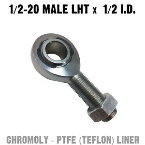 Chromoly PTFE Heim Joint 1/2 x 1/2 Male LHT Custom Fabrication Spherical Rod End