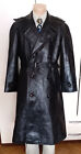 Le Bélier 1960 Swisse Army Military Officers Long Cowhide Leather Trench Coat, L