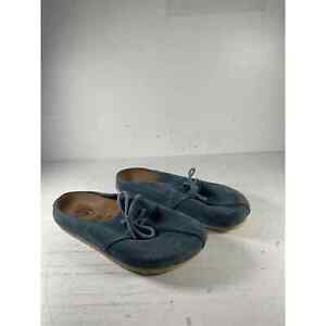 Birkenstock Blue Leather Men's Clog Slide Sandals - Mens 9 Womens 11