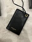 New Authentic Saint Laurent Quilted Leather Flip Card Case with Lanyard in Black