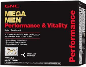 GNC Mega Men Performance and Vitality Supplement, 30 Count 🇺🇸 Seller, Long Exp