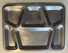 Vintage USN Navy Military Stainless Steel Metal Cafeteria Mess Divided Food Tray