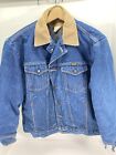 Wrangler Denim Jacket Men Size 42 Blue Button Western Blanket Lined Vintage USA