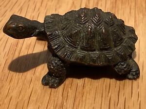 New ListingVintage Solid Bronze Turtle Sculpture, Symbol of The World, Earth & GOOD LUCK!