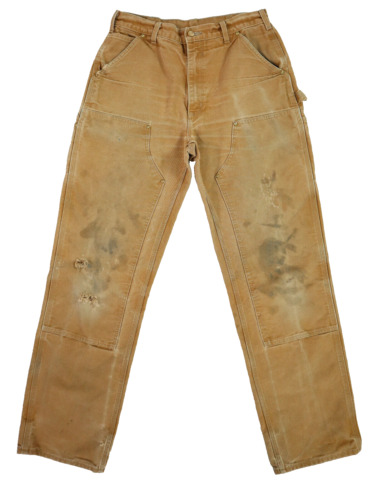 CARHARTT US Men’s 32 x 35 Brown Duck Double Knee Work Pants Jeans B01 DISTRESSED