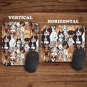 Dog Puppy Pattern Fun Collage Mouse Pad Mat Mousepad Office School Gaming