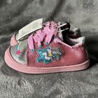 Peppa Pig Shoes Toddler Girls Size 7 Pink Grey Glittery Slip On Sparkly Sneakers
