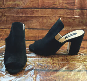 DKNY black suede heels, pumps shoes.  6.5  Excellent condition.  Block heel