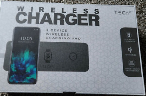 Tech2 Nano 3 in 1 Wireless Charger with Adapter Qi-Certified Fast Wireless