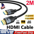 New ListingHDMI 2.1 Cable 6.6FT 8K High Speed Ultra HD 3D HDMI Cord For LAPTOP PC TV LCD DT
