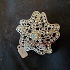 Flower Shape Magnetic Rhinestone Brooch/Pin Small Clear stones  Valentines