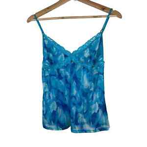 Victoria's Secret Very Sexy Women's Size L Blue Sheer Babydoll Cami Top