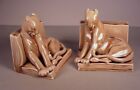 Rookwood Art Pottery Panther Bookends Paperweights Pair 1947 William McDonald