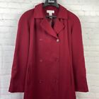 Preston & York Long Red Double-Breasted Trench Coat.  Women's Size 12.