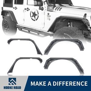 Hooke Road Steel Wide Front & Rear Fender Flares for Jeep JK Wrangler 2007-2018 (For: Jeep)