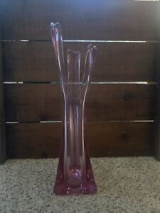 glass swung vase purple