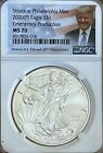 2020 (P) American Silver Eagle NGC MS-70 Emergency Production D J TRUmp( RARE)