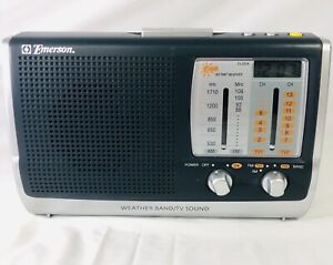 Emerson RP6250 AM/FM/TV Sound Instant Weather Band Radio Clock- Tested