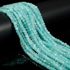 Natural Amazonite Faceted Square Cube Dice Beads 4mm 15.5