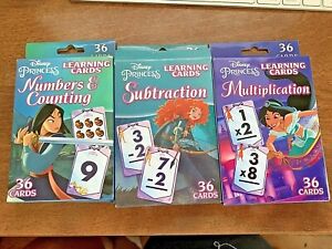 Disney Princess Learning Flash Cards 2018 Lot of 3 (BRAND NEW)