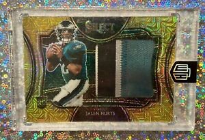 2020 Jalen Hurts Select Jumbo Swatch Gold Prizm Rookie Jersey RC Patch /10