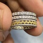 QVC Diamonique Sterling 1.20 ct tw Eternity 3pc Ring Set Pre-owned Jewelry