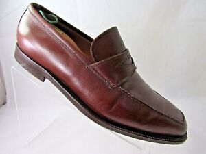 SUTOR MANTELLASSI Size 12 Brown Leather Slip-On Handmade Dress Loafer Mens Shoes