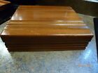 Vintage wood sewing box with Coats & Clark spools of thread. pin cushion & more