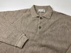 CAAMANO Limited Edition Henley Polo Sweater 100% Alpaca Size XL PERU