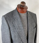 Vintage 80s Hart Schaffner & Marx BESPOKE Gray Wool Blazer Herringbone 40R EUC