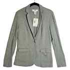 M Magaschoni Stretch Jersey Blazer One Button Cut & Sewn Mist Grey Heather Small