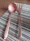 Decorative Copper Ladel And Fork. Lightweight, Hand Crafted, Vintage.