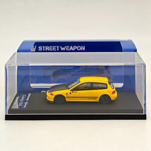STREET WEAPON 1/64 Honda Civic EG6 Yellow Diecast Models Car Toy Limited 500