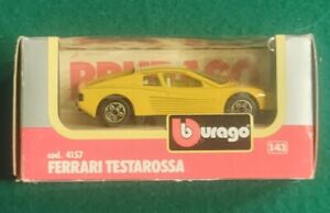 Burago 1/43 Scale Model Car Ferrari Testarossa Yellow #4157
