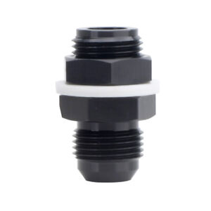 Hiwowsport -6 AN AN6 Flare Fuel Cell Bulkhead Fitting With Teflon Washer BLACK