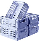 Storage Collapsible Plastic Folding Basket Crate for Crates Box with Handle 5pak