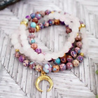 108 Mala Beads Prayer Rose Quartz Healing Meditation Yoga Bracelet Necklace Gift