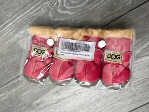 ZEKOO Snow Small Dog Shoes Boots Anti Slip Waterproof Rubber Sole, Pink Size 4
