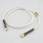 QED Silver-plated Hifi usb Cable High Quality 6N OCC Type A-B DAC Data USB Cable