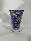 Vintage Murano style glass vase multi color