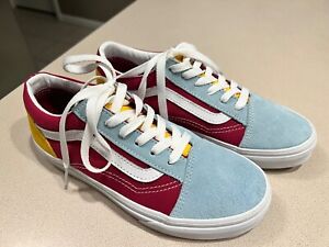 VANS Girl's Suede Grey/Maroon/Yellow Sneakers Size 4 (new!)